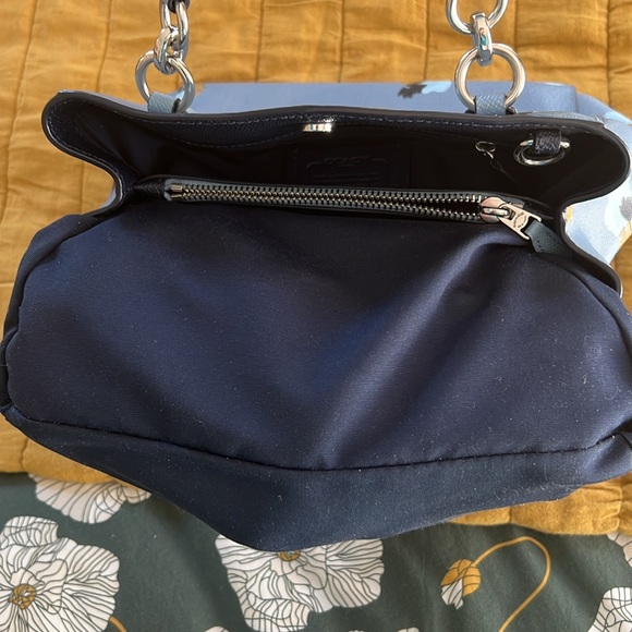 Coach Leather Crossbody Satchel Bag + Keychain - Picture 8 of 8